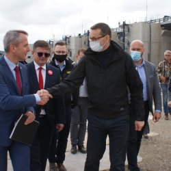 Premier Mateusz Morawiecki przyjechał dziś z wizytą na teren Zbiornika Racibórz Dolny