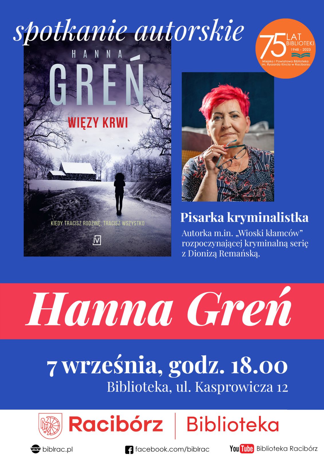 Plakat spotkania z Hanną Greń