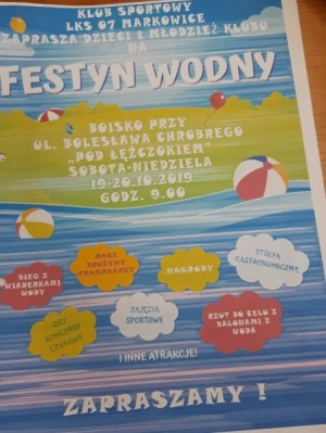 Plakat informujący o festynie wodnym